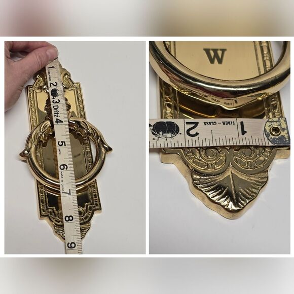 Vintage Lillian Vernon Brass Monogram "W" Door Knocker Baroque Hollywood Regency - Picture 7 of 9